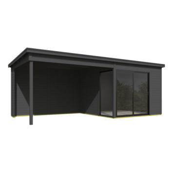 Tuinhuis Julia 295x295 cm grijs met overkapping