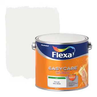 Flexa EasyCare muurverf fris wit RAL 9016 mat 2,5 liter