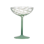 Champagne glas met groene swirls 
