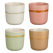 Beker groen beige roze wit  - h8,5xd8cm - per stuk