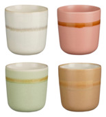 Beker groen beige roze wit  - h8,5xd8cm - per stuk