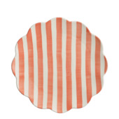 Dinerbord roze gestreept - h2xd26 cm