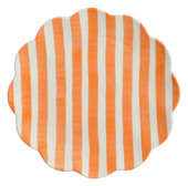 Dinerbord oranje gestreept - h2xd26 cm