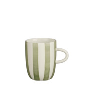 Mok met oor groen gestreept - h10xd8 cm