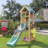 Speeltoestel Jungle Gym Patio douglas met glijbaan donker groen