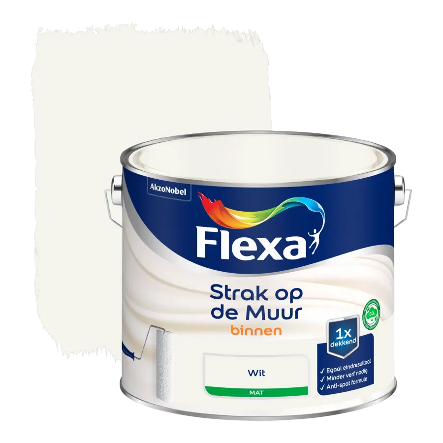 Flexa Strak op de Muur muurverf wit 2,5 l