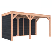 Overkapping Douglas Zwart Zweeds Rabat 495x255cm a-symmetrisch