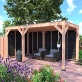 Overkapping Douglas Zwart Zweeds Rabat 495x255cm a-symmetrisch