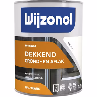 Wijzonol lak halfglans crèmewit (RAL 9001) dekkend 750 ml