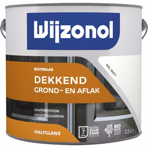 Wijzonol lak halfglans crèmewit (RAL 9001) dekkend 2,5 l