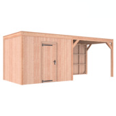 Tuinhuis met overkapping Douglas hout onbehandeld 645 x 255 cm
