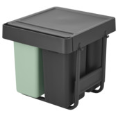 Brabantia Sort & Go Inbouw Prullenbak - 10 + 10 + 20l - Jade Green/Dark Grey