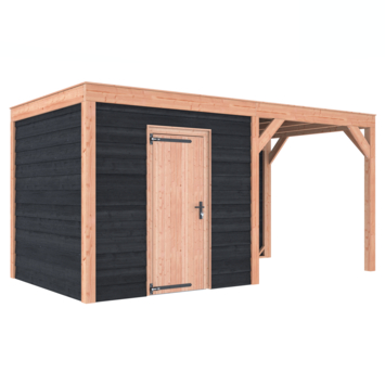 Tuinhuis Douglas Zwart Zweeds Rabat 495x255cm symmetrisch