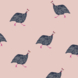 Vliesbehang Joules Guinea Fowl Roze (dessin 118566)