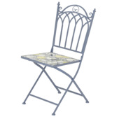 Sorrento bistrostoel ijzer blauw mozaïek 50 x 38 x 89 cm