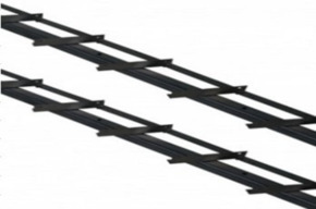 Draaibare lamelgeleider zwart RVS 220 cm 2 stuks