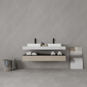 Wand/douche paneel kunststof Allora 260x90 cm grijs, dikte 5mm 2,34 m²