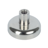 Magneet Neodym met schroefdraadbus zilver 20x13mm