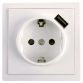 Karwei Peha Standard enkel geaard stopcontact met USB-A poort wit aanbieding