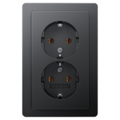 Berker Q1 Dubbel Geaard Stopcontact antraciet