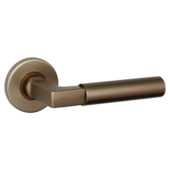 Karwei deurkruk set Stefano rond rozet messing antiek aluminium