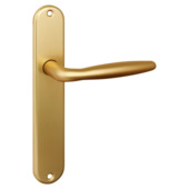 Karwei deurkruk set Eros ovaal blind schild messing mat aluminium