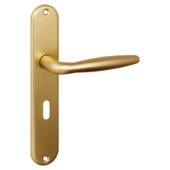 Karwei deurkruk set Eros ovaal schild sleutelgat 56 mm messing mat aluminium