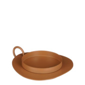 Kandelaar donker bruin - l15xb13,5xh3cm