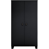 WOOOD kledingkast Ties zwart 202x111x55cm