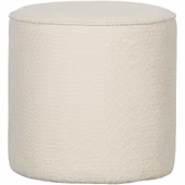 WOOOD poef Sara laag model crème bouclé stof