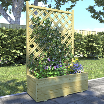 Bloembak met dubbele trellis 90x40 cm