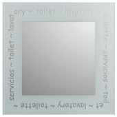 Plieger Art-line spiegel met tekst zilver 40 x 40 cm