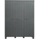 WOOOD kledingkast Dennis 3 deurs staalgrijs 202x158x55 cm