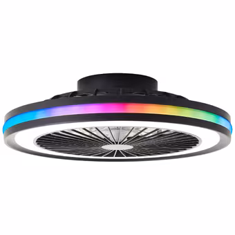 Brilliant plafondventilator Palermo met lamp en RGB functie 40W zwart
