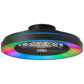 Karwei Brilliant plafondventilator Mazzaro met lamp en RGB functie 40W zwart aanbieding