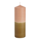 Dip-dye kaars stearine roze bruin- h20xd7cm