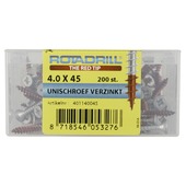 Rotadrill Verzinkte schroeven platkop 4,0x45 mm - 200 stuks