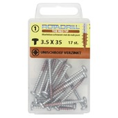Rotadrill Verzinkte schroeven cilinderkop 3,5x35 mm - 17 stuks