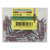 Rotadrill MDF schroef verzinkt 4x40 mm 200 stuks