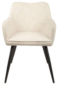 KARWEI eetkamerstoel Xavi beige bouclé stof met armleuning