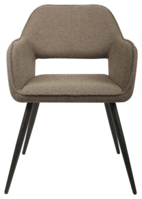 KARWEI eetkamerstoel Vera bruin bouclé stof met armleuning