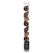 Kerstballenmix glas espresso 9 stuks