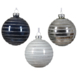 Kerstbal glas wit zilver blauw per stuk