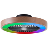 Brilliant plafondventilator Slimline met lamp en RGB functie 40W hout