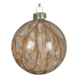 Kerstbal glas transparant beige/groen per stuk