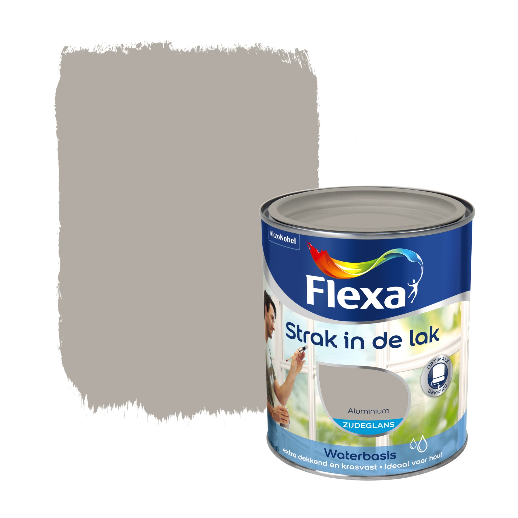Flexa Strak In De Lak Zijdeglans Aluminium 1 flexa kopen in de aanbieding