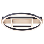 Brilliant plafondlamp Maureen 24W 2500lm zwart/hout