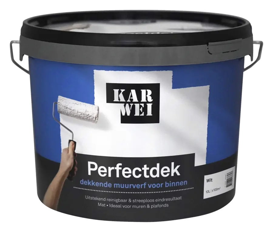KARWEI Perfectdek muur en plafondverf mat binnen wit 10 liter