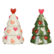 Decoratie boom wit groen per stuk - h18xd11,5cm