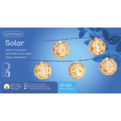 Lichtsnoer solar met 10 lampionnen in bloemenprint